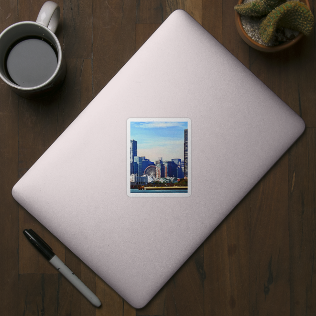 Chicago IL - Chicago Skyline and Navy Pier by SusanSavad